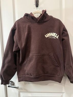Unwell West Tour 2024 Brown Graphic Pullover Hoodie S